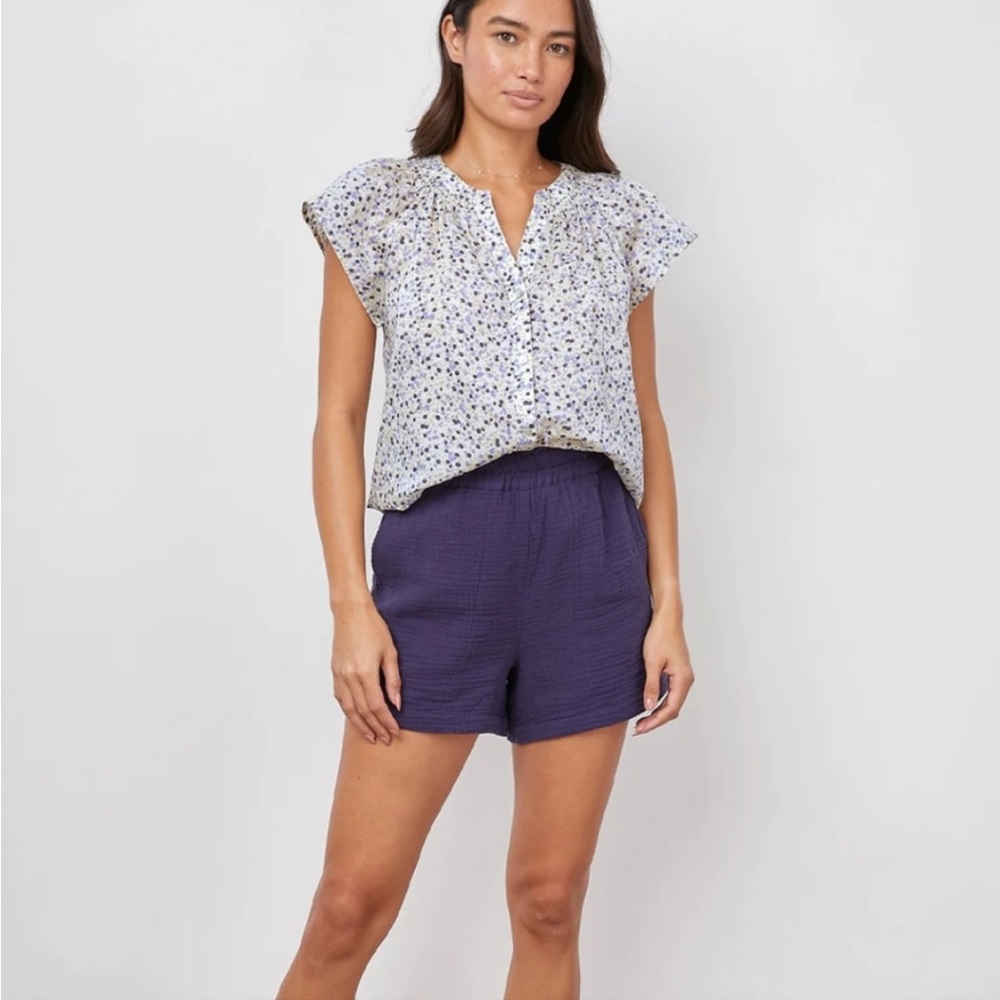 Rails Alena Watercolor Buds Short Sleeve Blouse
